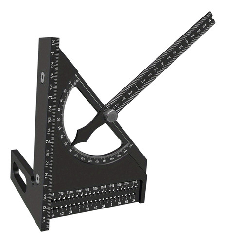 Regla Triangular Cuadrada, Multiángulo Ajustable, Negro