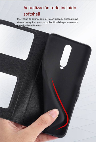 Funda De Piel Para Vivo X20 Plus/x21/x23 Con 2 Ventanas De Visualización Y Función Atril