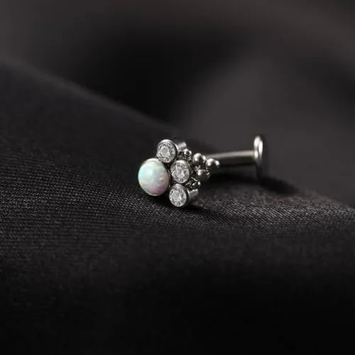 Piercing Ombligo De Titanio Con Barra Interna Y Diseño Plano