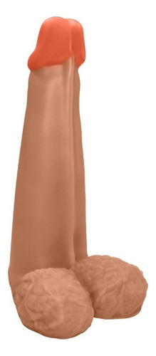 Pene grande y grueso con escroto largo, 28 x 8,3 cm, color beige