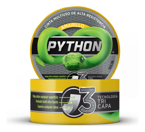 Python® Cinta Multiuso Alta Resistencia Gris 48mmx9m Tricapa