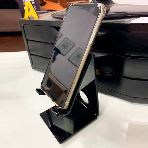 Imagem 2 de 3 de Suporte Celular Acrílico Smartphone Mesa Universal