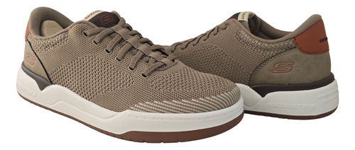 Tenis Hombre Urbano Vestir Casual Memory Foam Relaxed Fit Corliss Dorset Skechers 210793x Beige