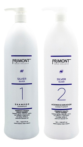 Primont Kit Silver Matizador Shampoo + Acondicionador 1800ml