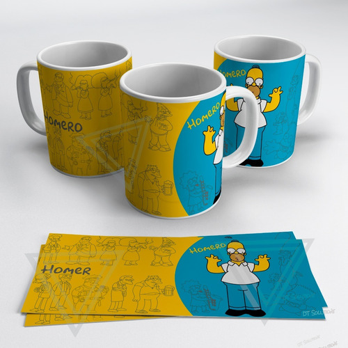 Imagen 2 de 8 de Tazas De Los Simpson Personalizadas, Full Color