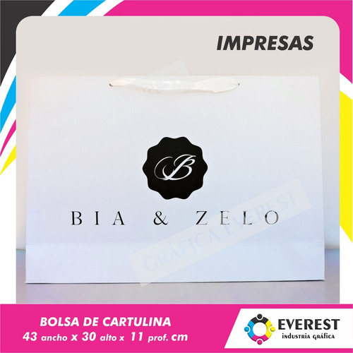 Bolsas De Cartulina 43x30x11 X 125u Impresas Offset 1 Color