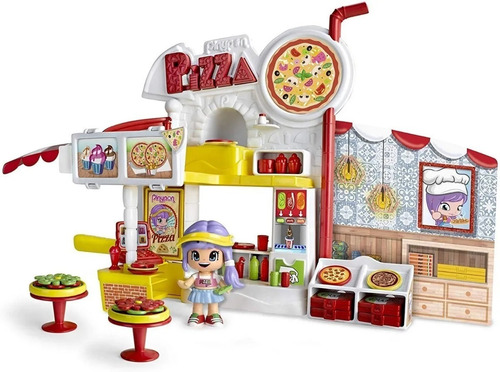 Imagen 2 de 5 de Pinypon Playset Pizzeria Con Figura + Accesorios Original