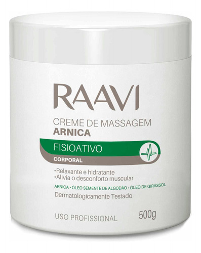 Dermocosméticos Creme Massagem Arnica Fisioativo 500g Raavi
