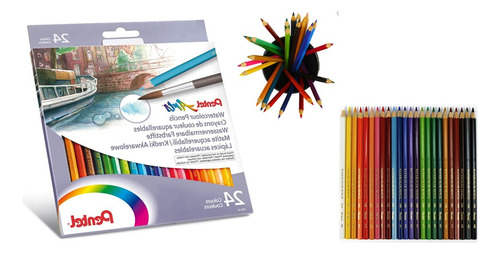 Lápis De Cor Aquarelável 24 Cores - Pentel Arts