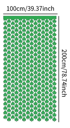 100x200cm St. Patrick's Day Foil Fringe Cortina 3,2 Verde