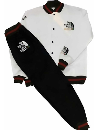 Conjunto Para Hombre The North Face Gucci - Blanco Y Negro