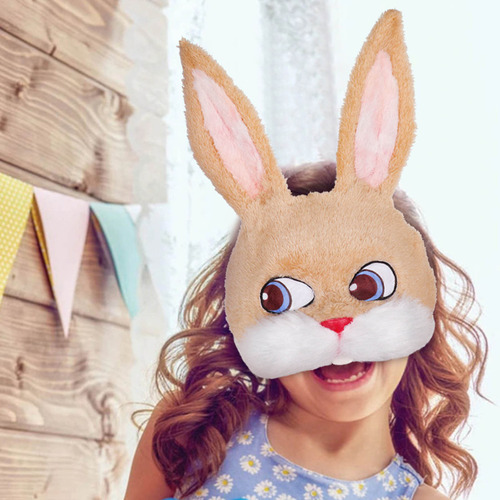 Máscara De Conejo De Peluche En V Para Fiesta De Pascua, Sim