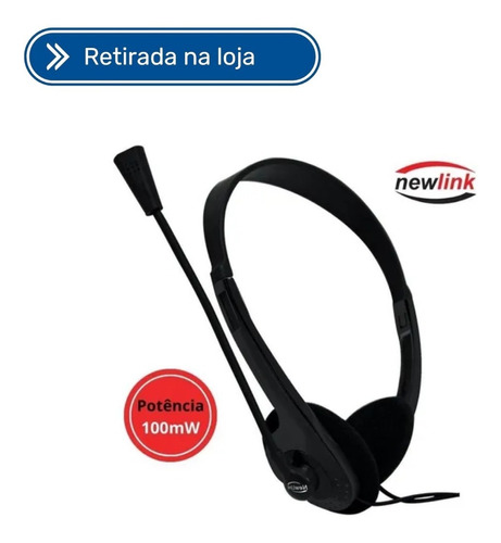 Imagem 1 de 3 de Headset High Tone Headphone Com Microfone Hs302 Newlink P2