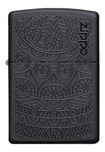 Zippo Tone On Tone Design Encendedor De Bolsillo Negro Mate,