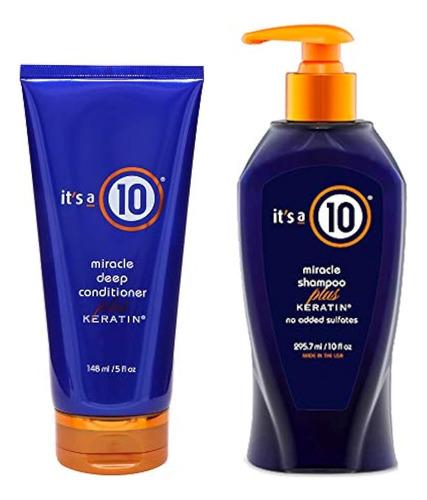 Es Un 10 Miracle Shampoo Plus Keratin 10 Oz - Deep Condition