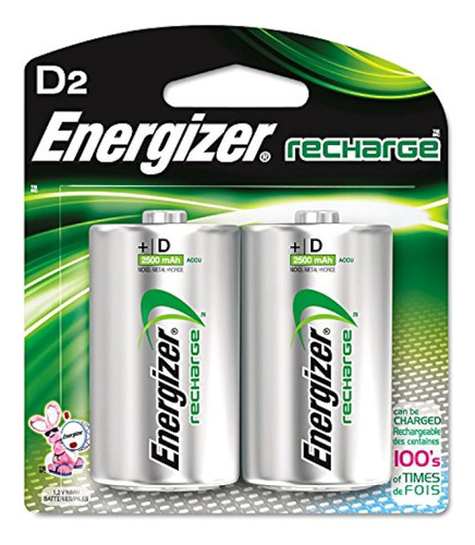 Baterías Recargables Energizer Nh50bp2 Nimh, D, 2 Baterías/p