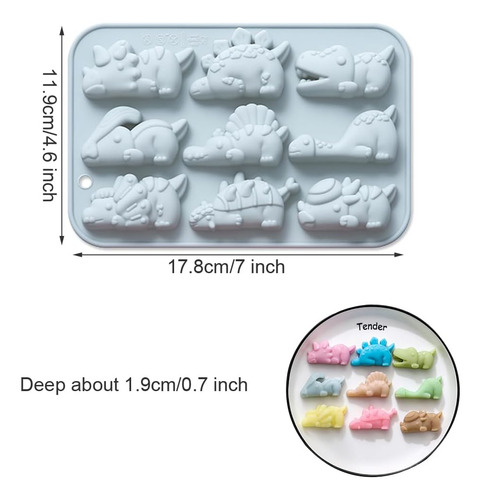 Paquete De 2 Moldes De Silicona Con Temática De Dinosaurios