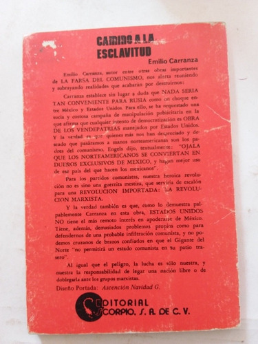 Camino A La Esclavitud- Emilio Carranza- 1987 (Usado)