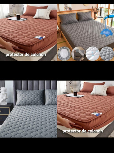 Protector Cobertor Colchón 3 Capas Acolchado Plaza Y Media