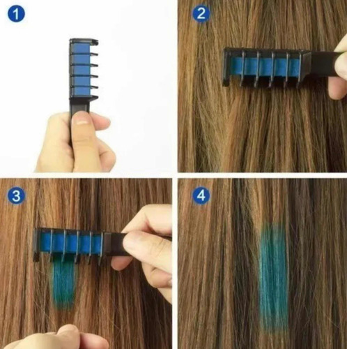 Tinturas Tiza Para El Pelo Cabello Temporal Tinte 6 Colores