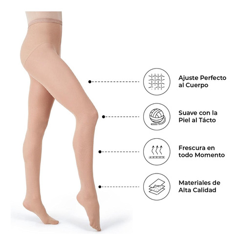 Imagen 4 de 7 de Pantimedias Medias Semi-transparente Sedoso Ajuste Perfecto