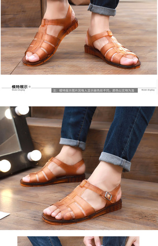 25-3 Sandalias De Suela Blanda Con Tacón Plano Retro De