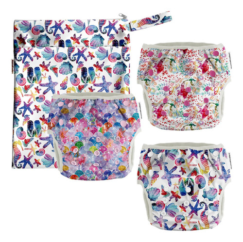 Pañales De Baño Reutilizables Con Bolsa Impermeable Pañales