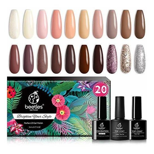 Juego De 20 Esmaltes De Uñas De Gel Para Otoño E Invierno, C