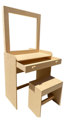 Mueble Tocador Infantil Con Banco Madera Fibrofacil