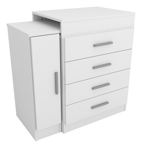 Escritorio Extensible Plegable Con Cajones Home Office Color Blanco