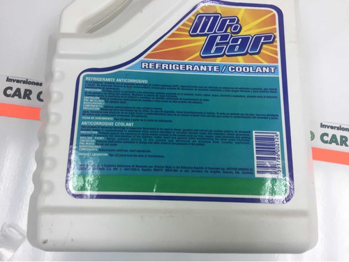 Refrigerante Mr Car Verde Coolant 3,785 L