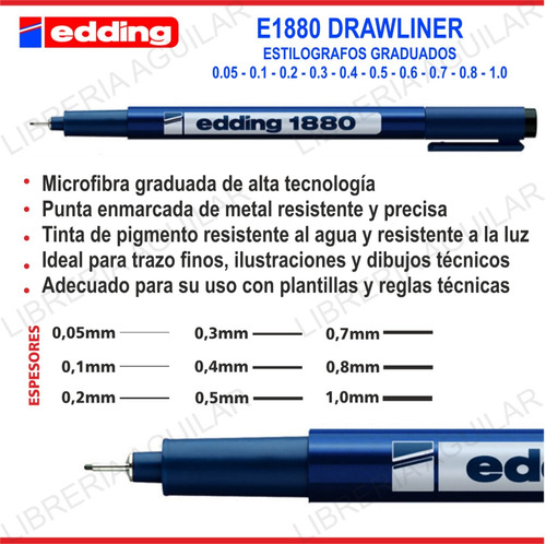 Drawliner Estilografos Graduados Edding 1880