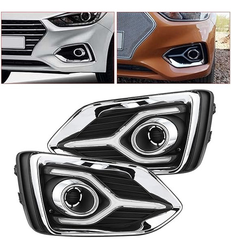 Rejillas De Niebla Nuevas Led Hyundai Accent 2018-2023