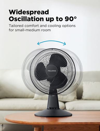 Ventilador De Mesa Oscilante De 30 Centímetros Con 3 Velocid 12 Cm Frecuencia Color De La Estructura Color De Las Aspas Material De Las Aspas 0