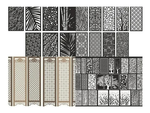 Imagen 1 de 4 de +3000 Vectores Biombos Corte Laser Cnc Paneles Decorativos