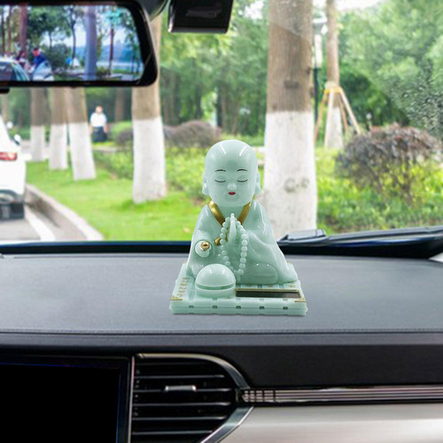 Figura De Monje Pequeño, Juguete Solar Divertido S Verde