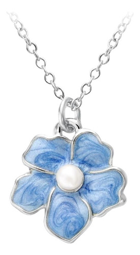 Senfai Blue Myosotis Forget Me Not Flower Charm Collar Con C