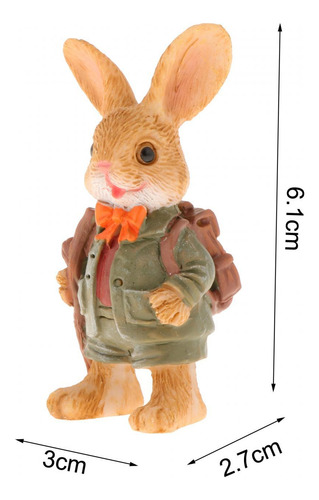 4 Estatua De Animales En Miniatura, Conejo Explorador