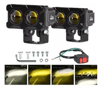 Comprar Kits De Faros Lupa Doble Color Spot Para Auto Moto 48000lm