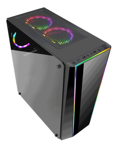 Gabinete Gamer Redragon Tailgate Gc-702 Rgb Vidrio Templado*