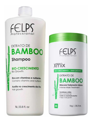 Felps Extrato De Bamboo Shampoo 1l + Máscara 1kg + Brinde