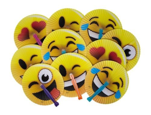 24-pack De 10  Emoji Cara Papel Plegable Fans! ¡great Kids P