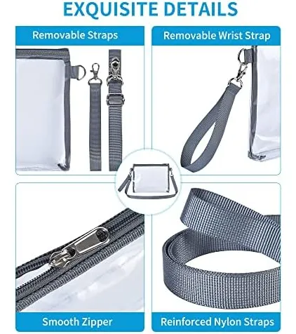 Bagenius Clear Purse Stadium Para Mujer, Bolso Transparente
