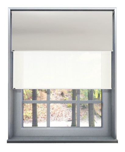 Roller Doble Blackout Y Screen 5% Blanco 1,50 X 1,65