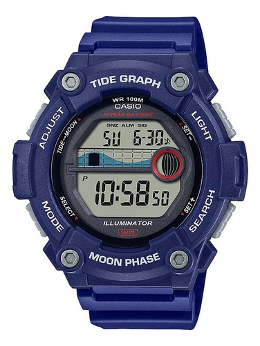 Reloj Deportivo Casio Moon Phase Métrico Ws 1300h 2av Azul