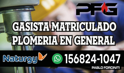 Imagen 1 de 5 de Gasista Mariculado 2da Categoria/ Plomeria En Gral.