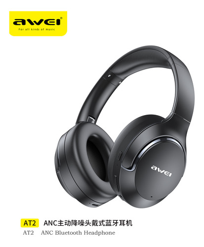 Audífonos Bluetooth Awei At2 Over-ear Con Anc