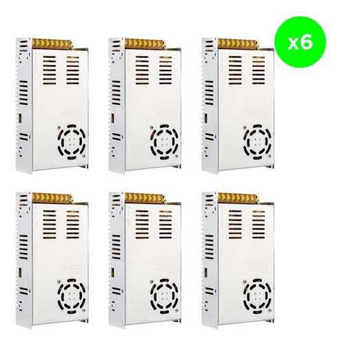 Kit X 6 Fuente Switching 12v 30a 30amp Regulada Tira Led