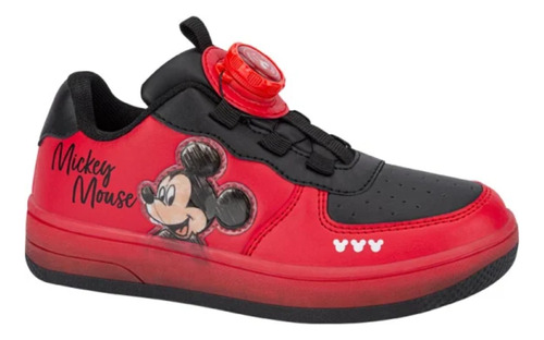 Tenis Infantil  Urbano Mickey Mouse Color Rojo Antiderrapant