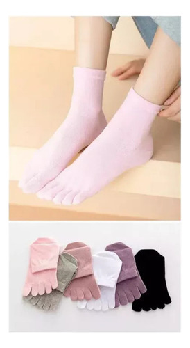 Waa 6 Pares De Calcetines De Algodón De Cinco Dedos Para